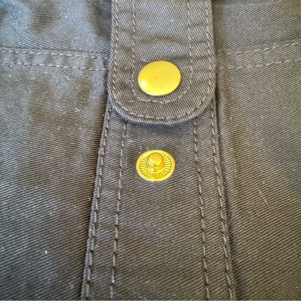 Talbots Jacket Black with Gold Tone Snaps & Zipper Size 12P - Picture 9 of 12
